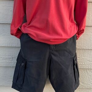 💖 American Eagle Outfitters Black Cargo Shorts, Ne(x)t Level Flex. Size 33